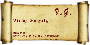 Virág Gergely névjegykártya