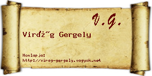 Virág Gergely névjegykártya